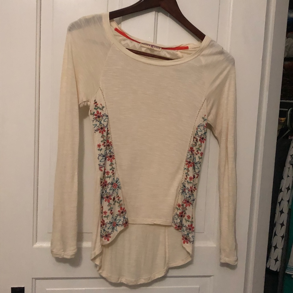 Altar’d State Cream Embroidered Detail Top